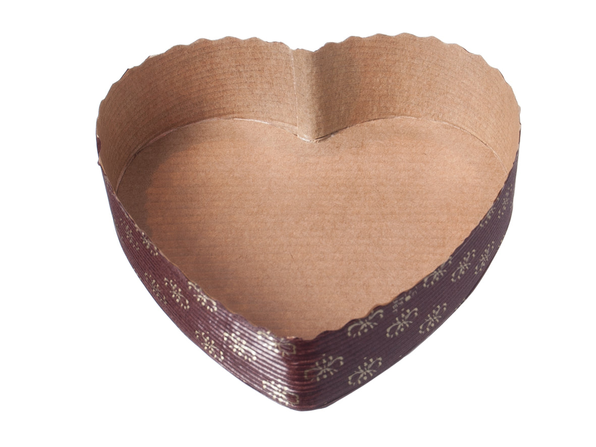 Einweg Backform Herz braun 13x3,5cm - 300 Stück