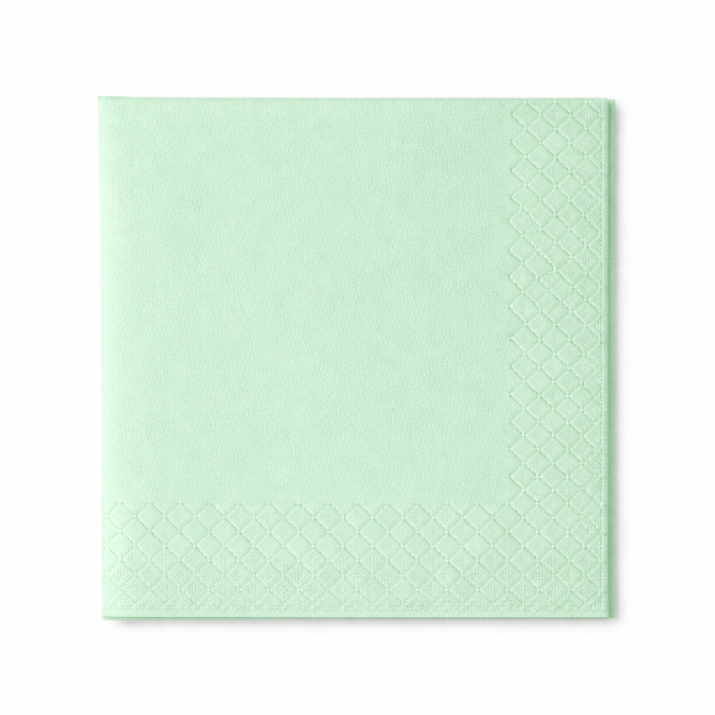 Servietten 40x40cm 3-lagig 1/4 Falz Mintgrün - 1600 Stück