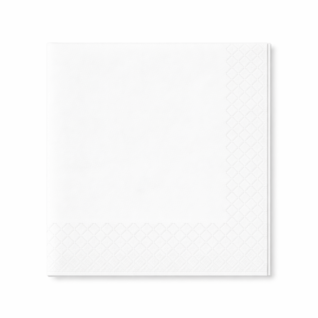 Servietten 40x40cm 3-lagig 1/4 Falz Weiss - 1600 Stück