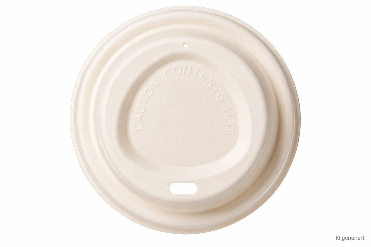 Kaffeebecher To Go Becher Deckel Bagasse weiß 90mm - 1000 Stück