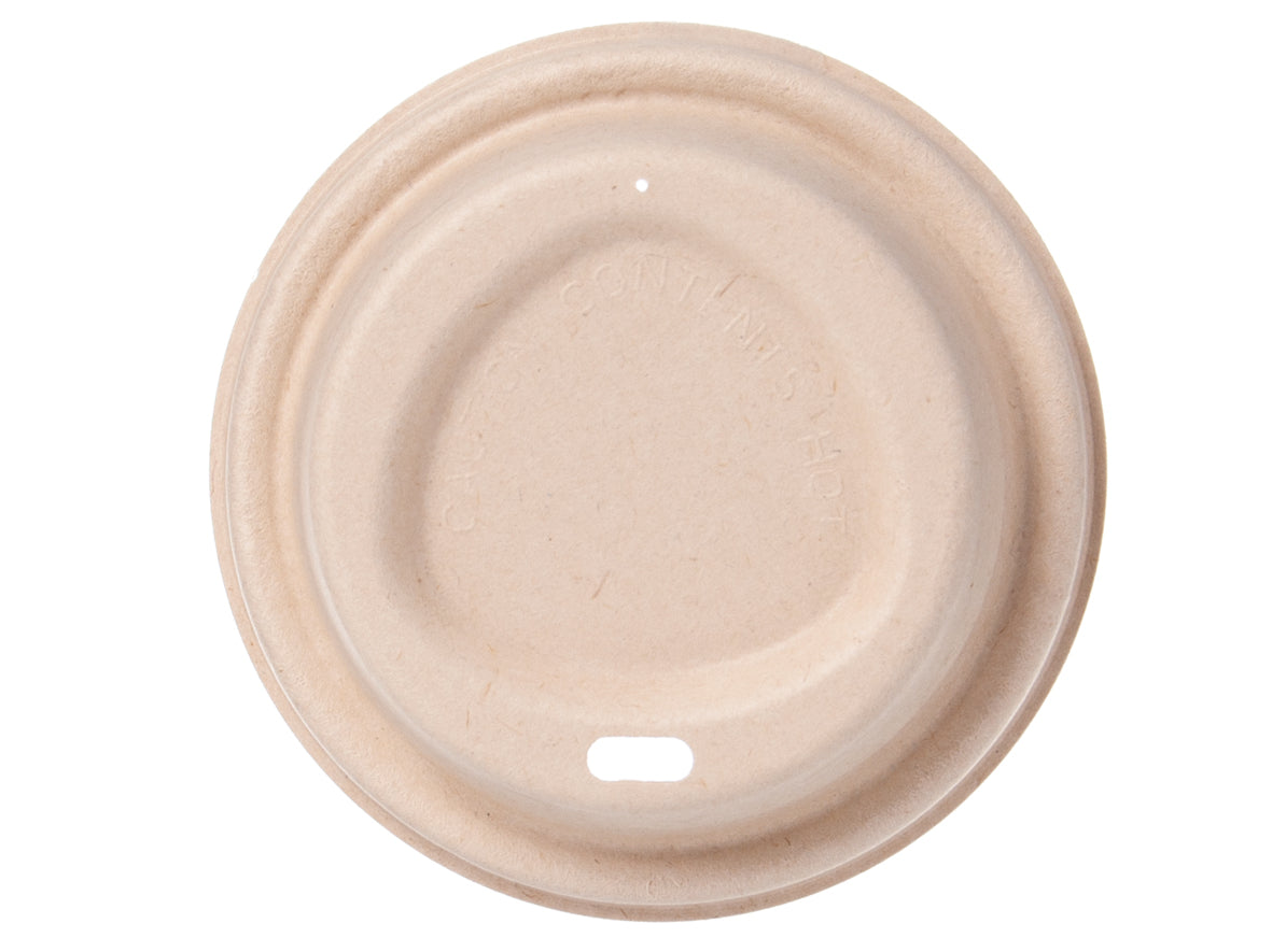 Kaffeebecher To Go Becher Deckel Bagasse braun 80mm - 1000 Stück