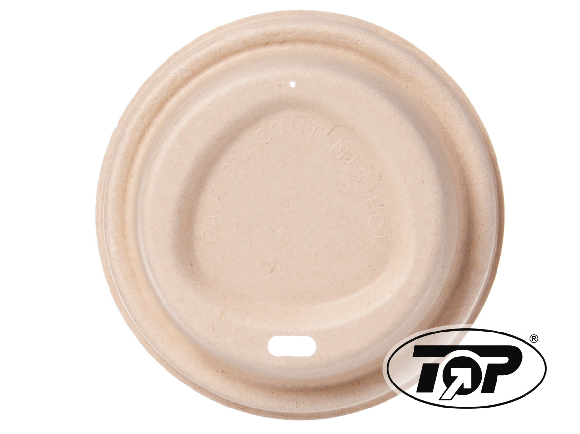 Kaffeebecher To Go Becher Deckel Bagasse braun 90mm - 1000 Stück