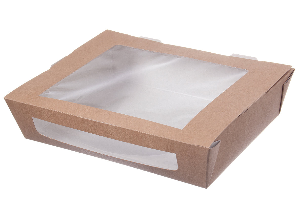 Snackbox Pappe mit Sichtfenster 1200ml 200x144x45mm - 200 Stück