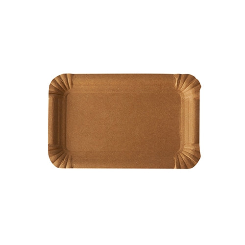 Pappteller eckig braun Frischfaser 13x20cm - 1500 Stück