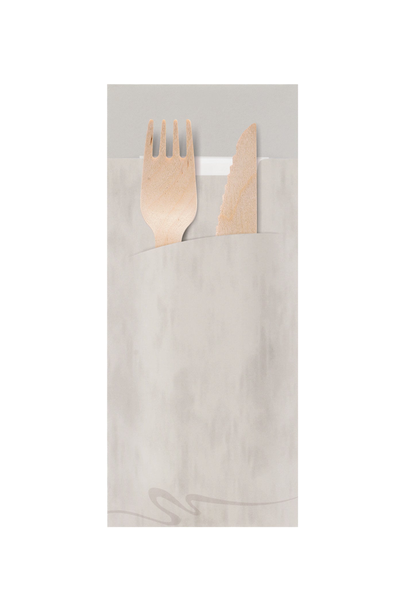 Bestecktasche mit Serviette Grau 200x85mm - 520 Stück