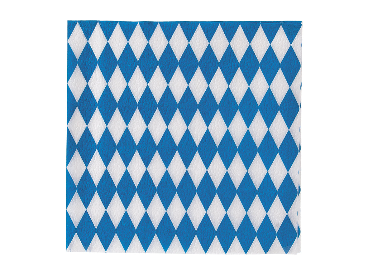 Servietten 33x33cm 1-lagig 1/4 Falz Bayerisch Blaue Raute - 5000 Stück