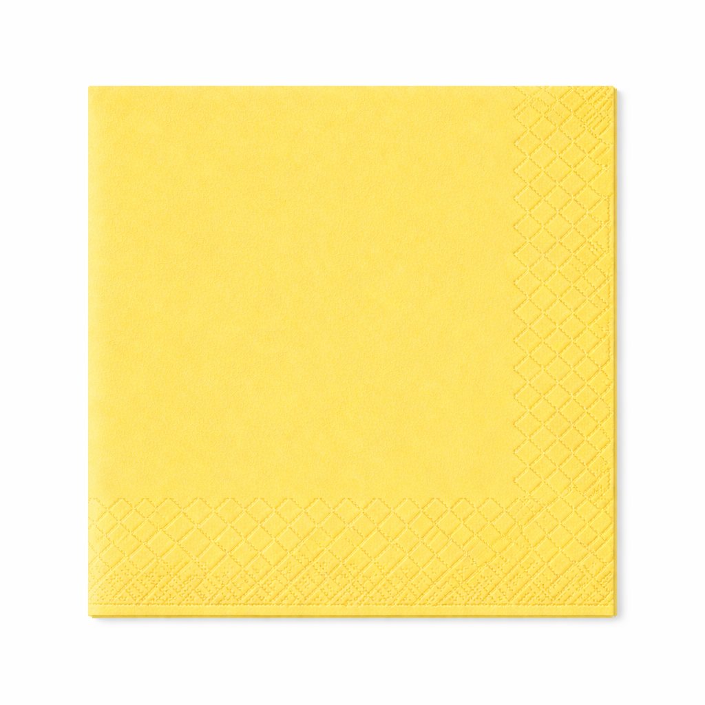 Servietten 33x33cm 2-lagig 1/4 Falz Gelb - 2000 Stück