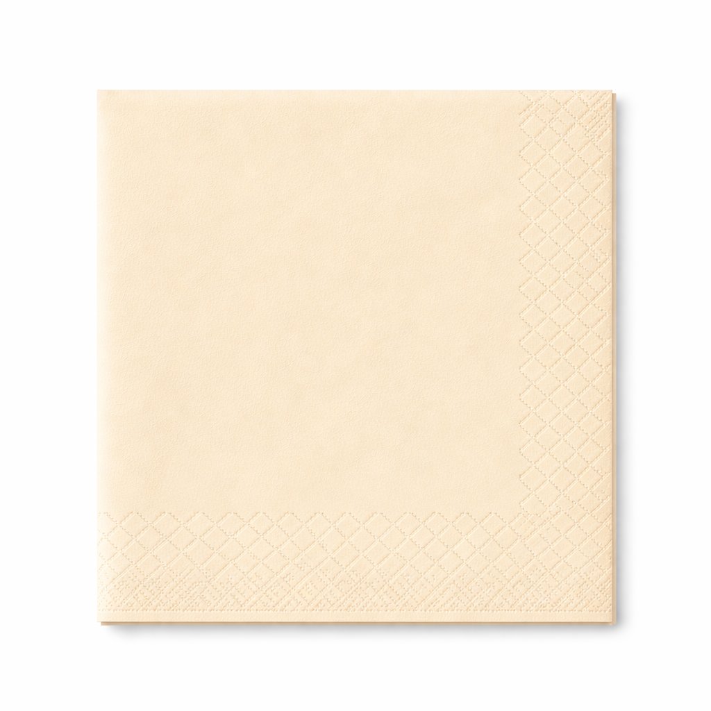 Servietten 24x24cm 3-lagig 1/4 Falz Creme - 1000 Stück