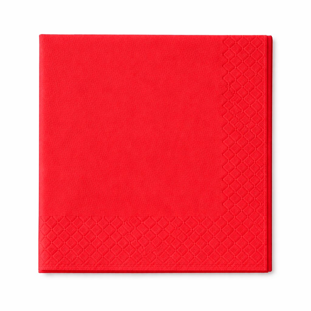 Servietten 24x24cm 3-lagig 1/4 Falz Rot - 1000 Stück