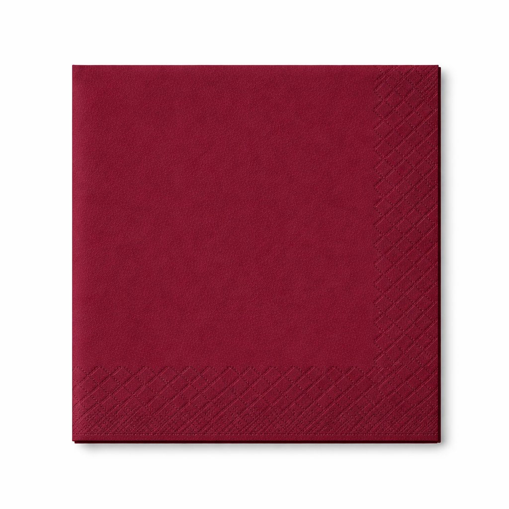 Servietten 24x24cm 3-lagig 1/4 Falz Bordeaux - 1000 Stück