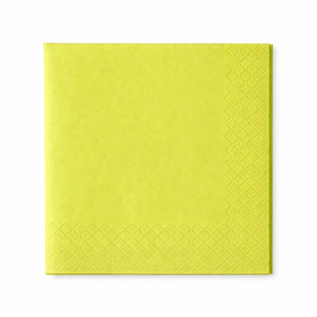 Servietten 33x33cm 3-lagig 1/4 Falz Limette - 1600 Stück