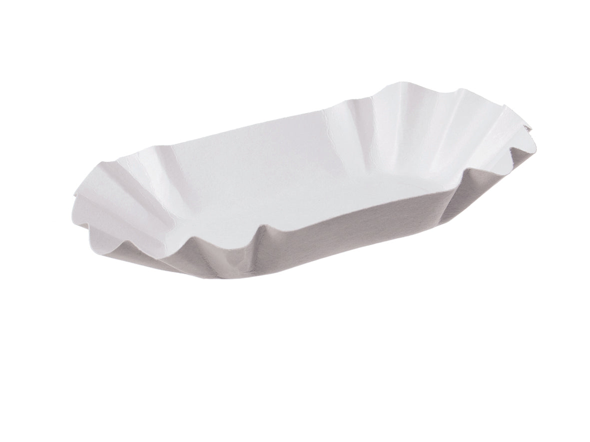 Bio Pappschale Pommesschale weiß 19,5x11x3,2cm - 1000 Stück