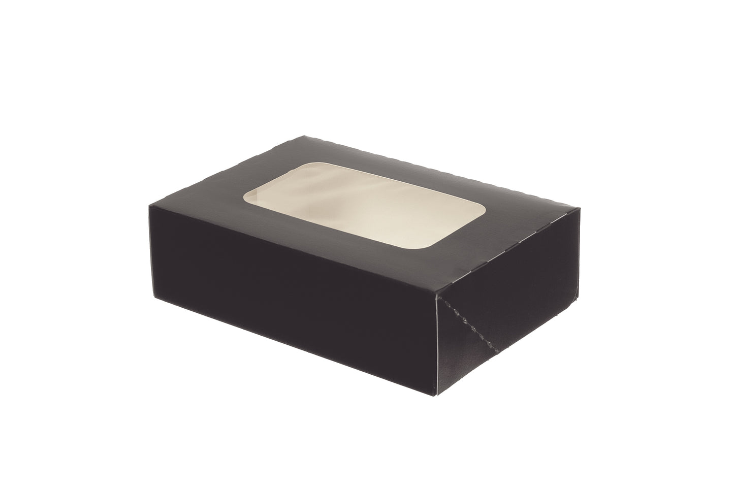 Sushibox Pappe mit Sichtfenster Schwarz 160x100x50mm - 330 Stück