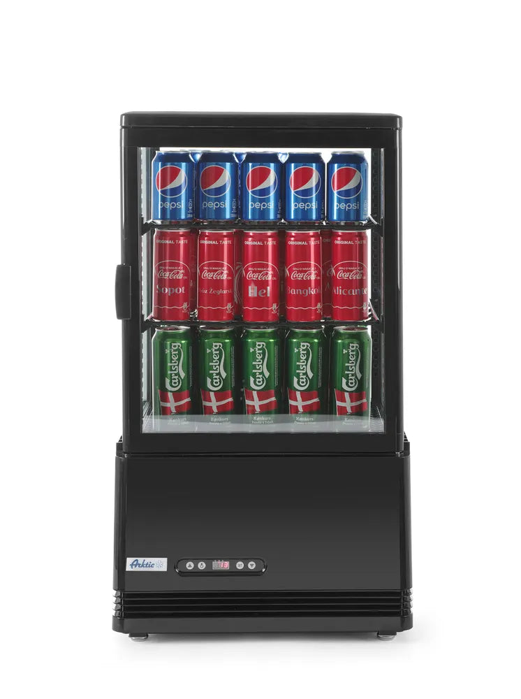 Aufsatz-Kühlvitrine 58 Liter, Arktic, schwarz, 230V/170W, 452x406x(H)830mm