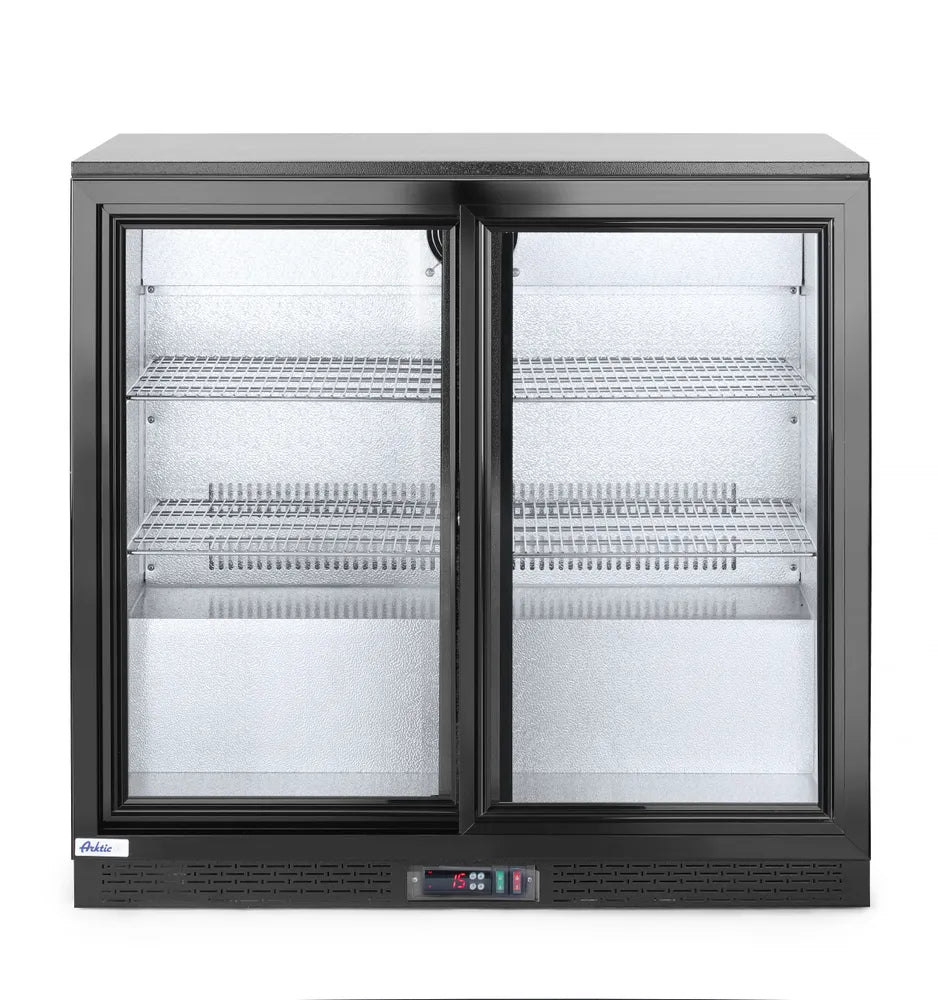 Kühlschrank hinten mit doppelten Schiebetüren, Arktic, 158L, Schwarz, 220-240V/160W, 900x520x(H)865mm