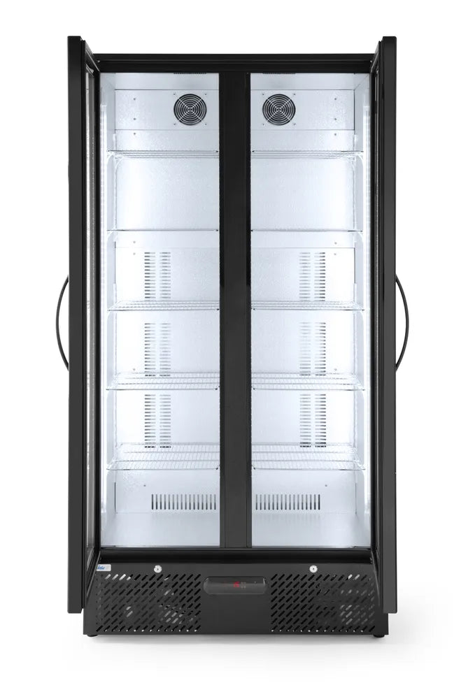 Kühlschrank mit doppelter Tür auf der Rückseite, Arktic, 384L, Schwarz, 220-240V/365W, 900x530x(H)1820mm