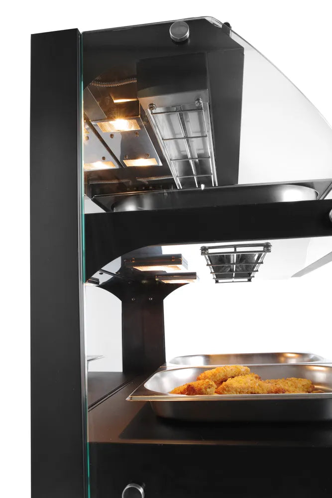 Warmhaltevitrine mit Quarzheizung, 2 Regalböden, HENDI, 230V/560W, 650x485x(H)630mm