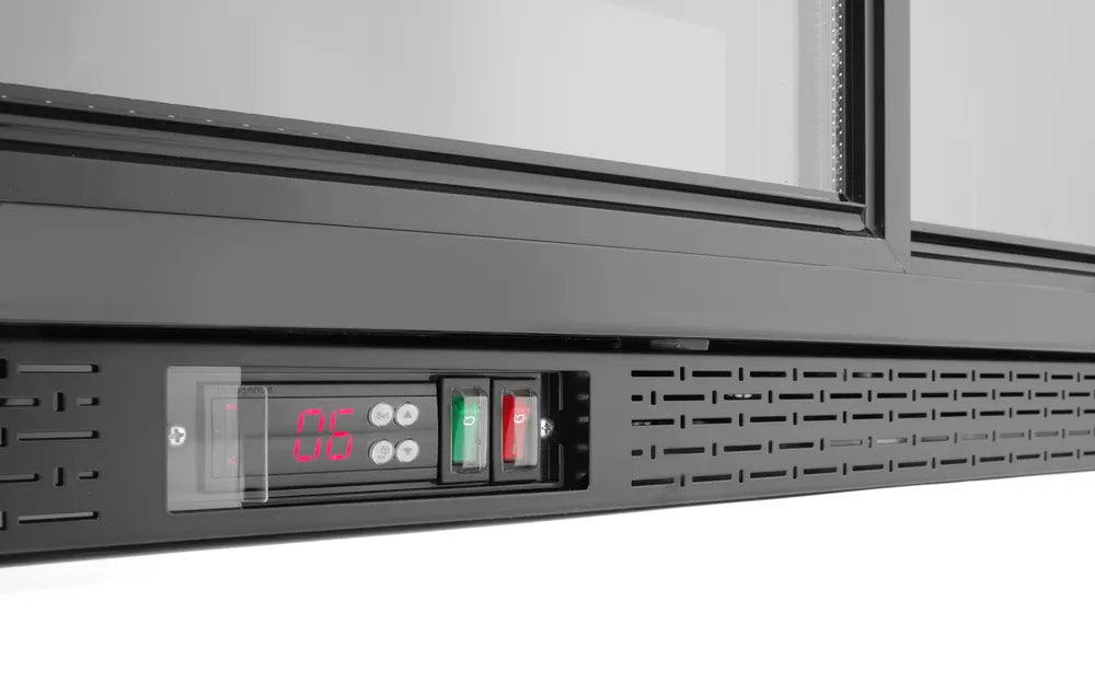 Kühlschrank mit drei Schiebetüren an der Bar, Arktic, 308L, Schwarz, 220-240V/160W, 1350x520x(H)865mm