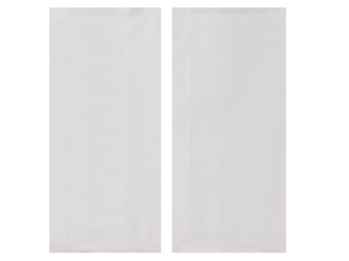 Bäckerbeutel Faltenbeutel weiß 13+7x28cm - 1000 Stück
