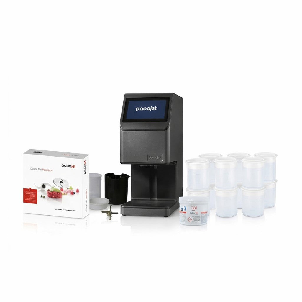 PacoJet 4 Aktions-Set inkl. 12er Becher Set, Reinigungstabletten und Coupe Set 4