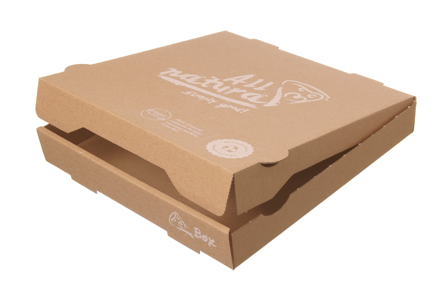 Pizzakarton 20x20x4 Braun Natural