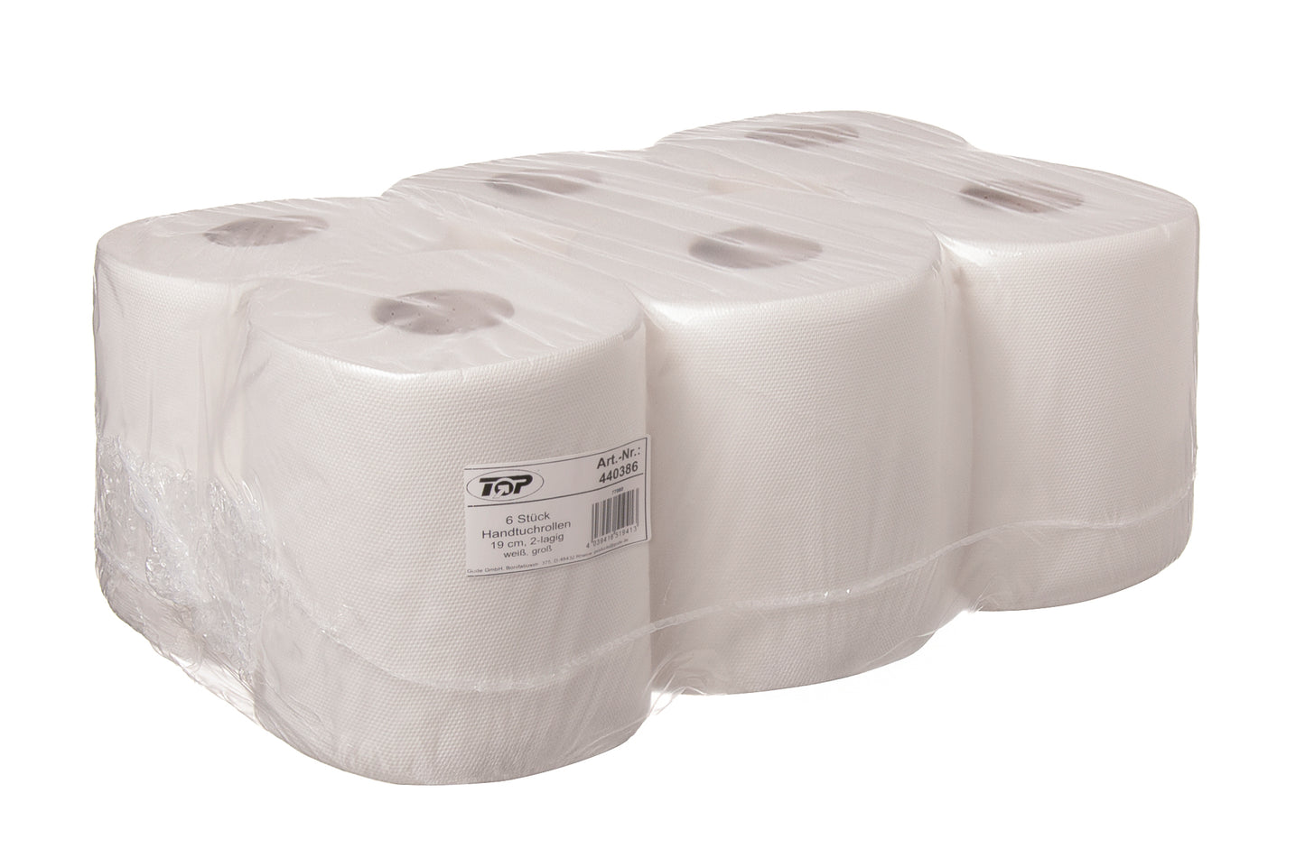 Handtuchrolle Innen und Außen 2-lagig weiß 19cm - 6 Rollen