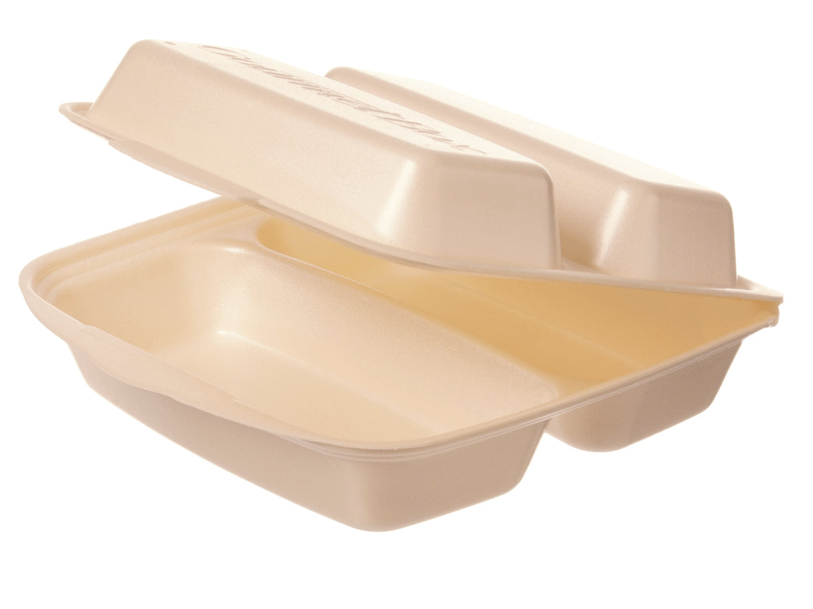 Gourmetbox XPS 1852 2-geteilt beige 230x225x75mm - 50 Stück