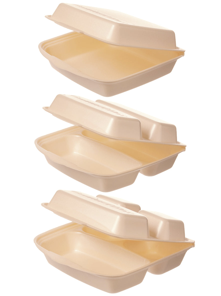 Gourmetbox XPS 1852 2-geteilt beige 230x225x75mm - 200 Stück