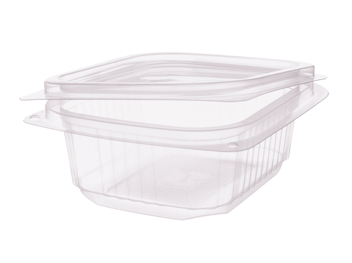 Salat Klappboxen eckig PP 375ml 127x105x61mm - 500 Stück