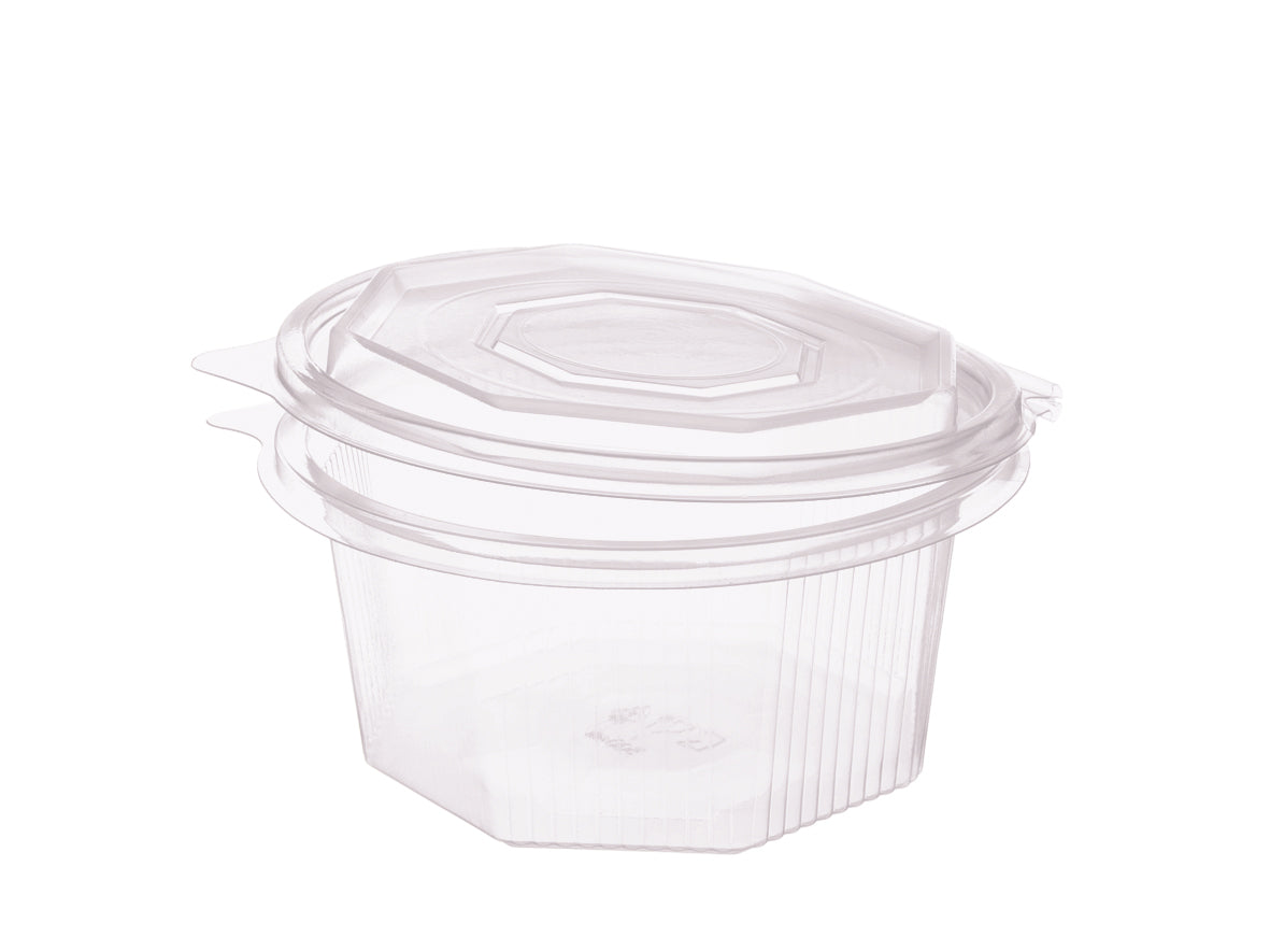 Salat Klappboxen 8-eckig 1000ml 129x129x81mm - 300 Stück