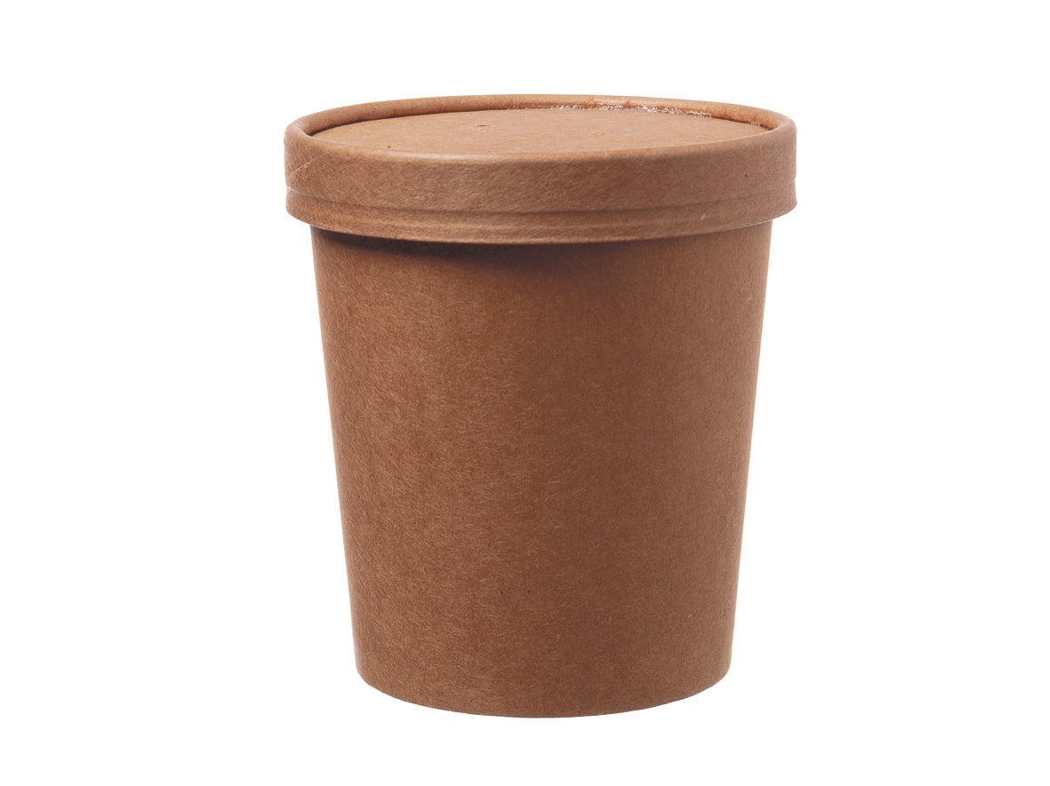 Suppenbecher mit Deckel Pappe 480ml - 500 Stück
