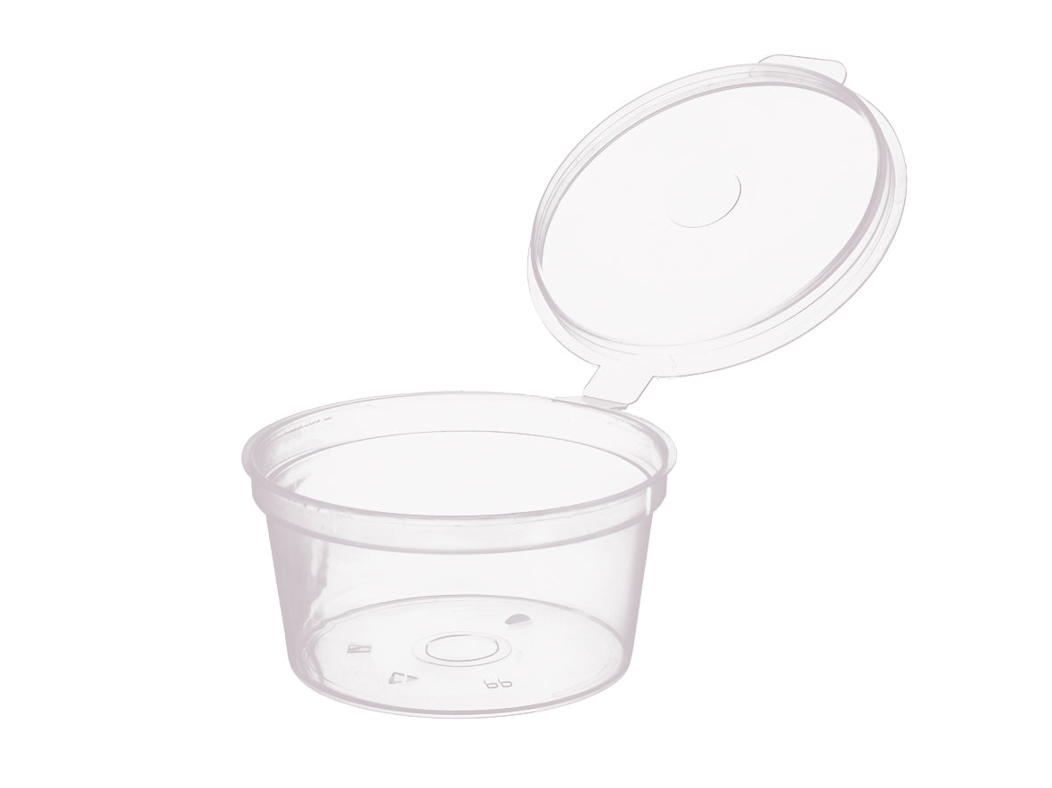 Dressingbecher rund 30ml mit Klappdeckel 47x28mm - 1000 Stück