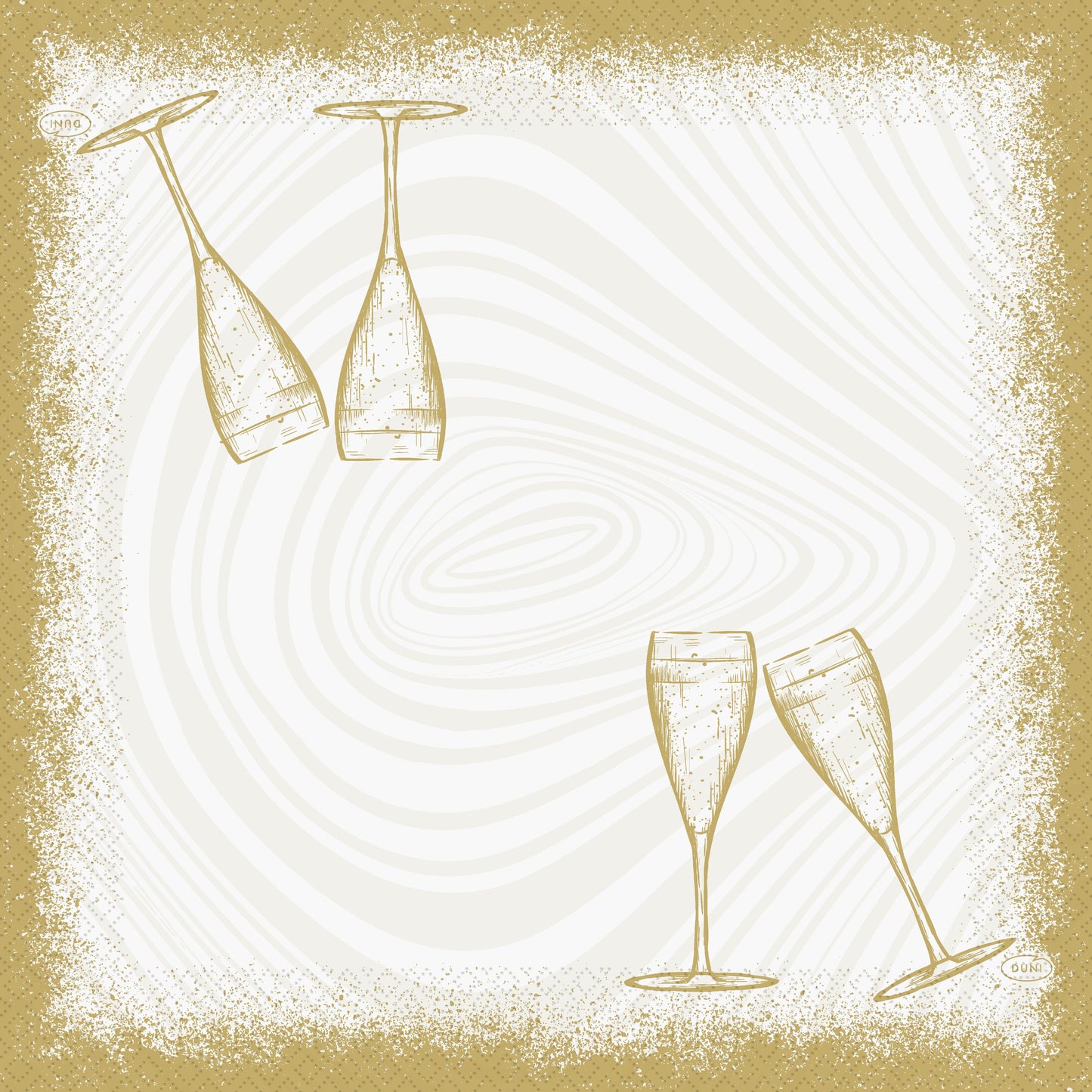 Servietten 24x24cm 3-lagig 1/4 Falz Sparkly Cheers White - 1000 Stück