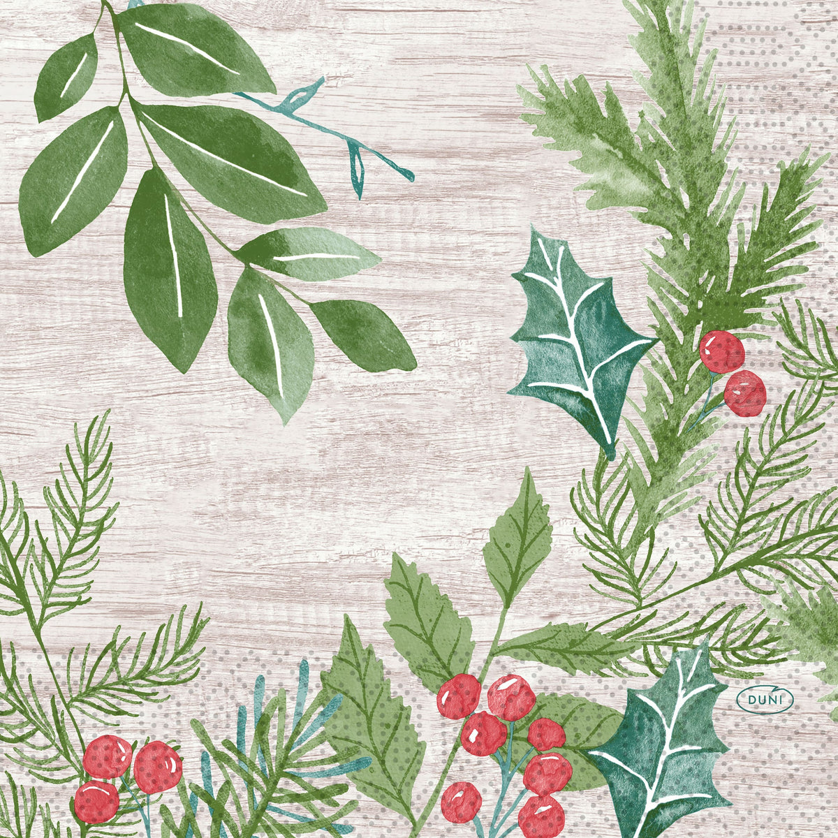 Servietten 33x33cm 3-lagig 1/4 Falz Winter Greenery