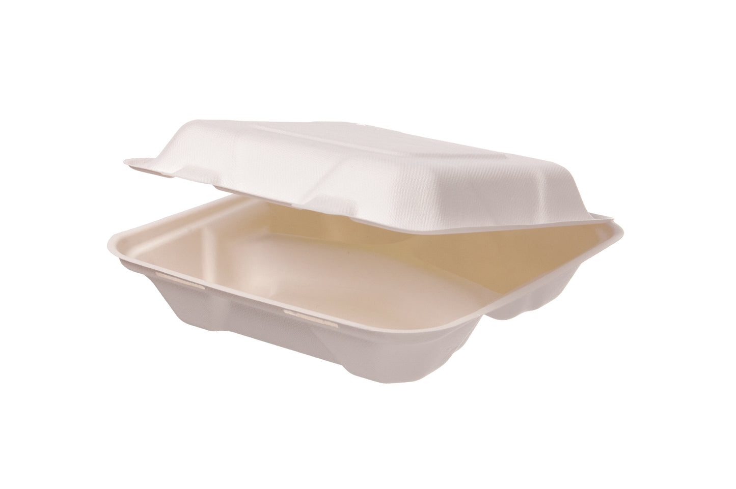 Menübox groß 3-geteilt Bagasse 205x205x65mm - 200 Stück