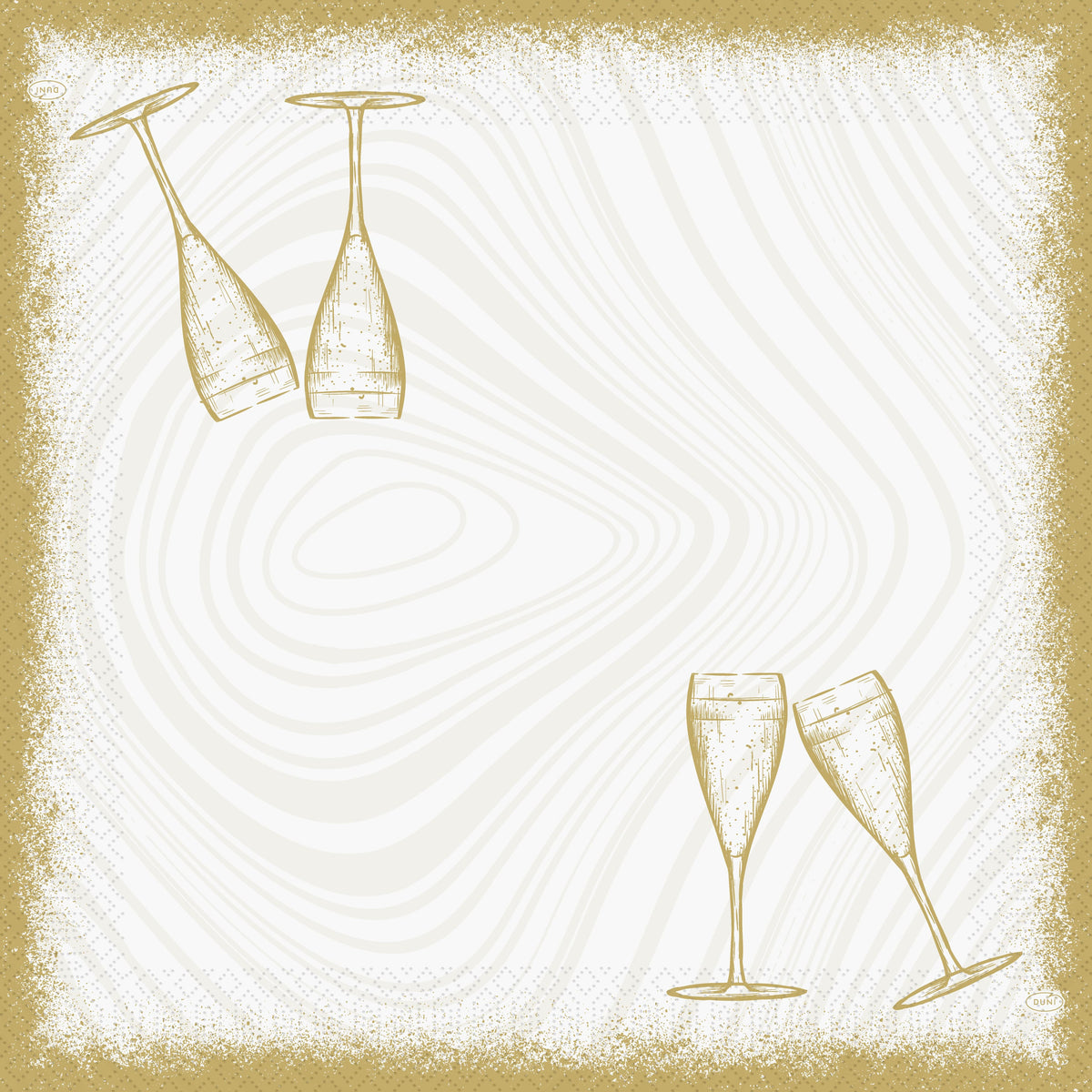 Servietten 33x33cm 3-lagig 1/4 Falz Sparkly Cheers White - 50 Stück
