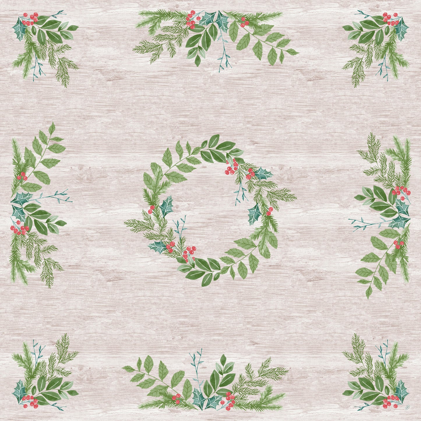 Einweg Dunisilk Tischdecken 84x84cm Winter Greenery - 100 Stück