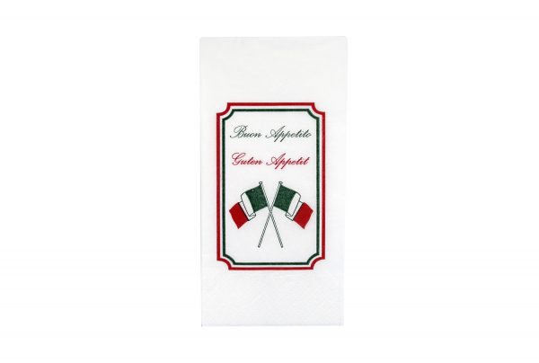 Servietten 40x40cm Italien Flagge 2-lagig 1/8 Buchfalz - 2400 Stück