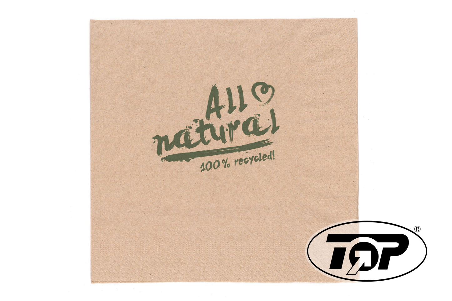 Servietten 24x24cm 2-lagig 1/4 Falz Braun ALL NATURAL - 4000 Stück