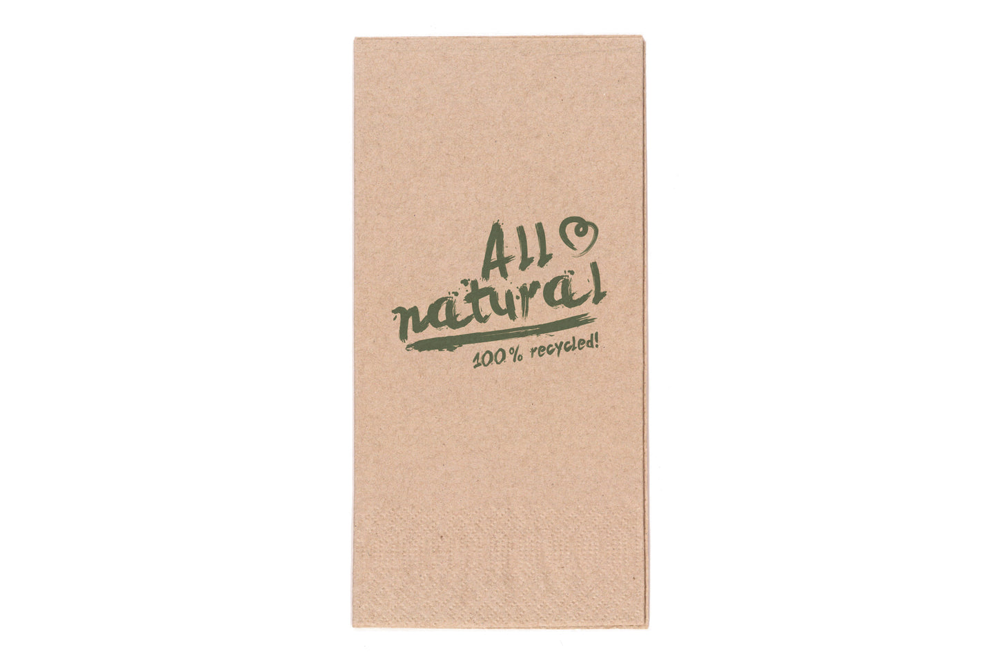 Servietten 33x33cm 2-lagig 1/8 Falz Braun ALL NATURAL - 2000 Stück