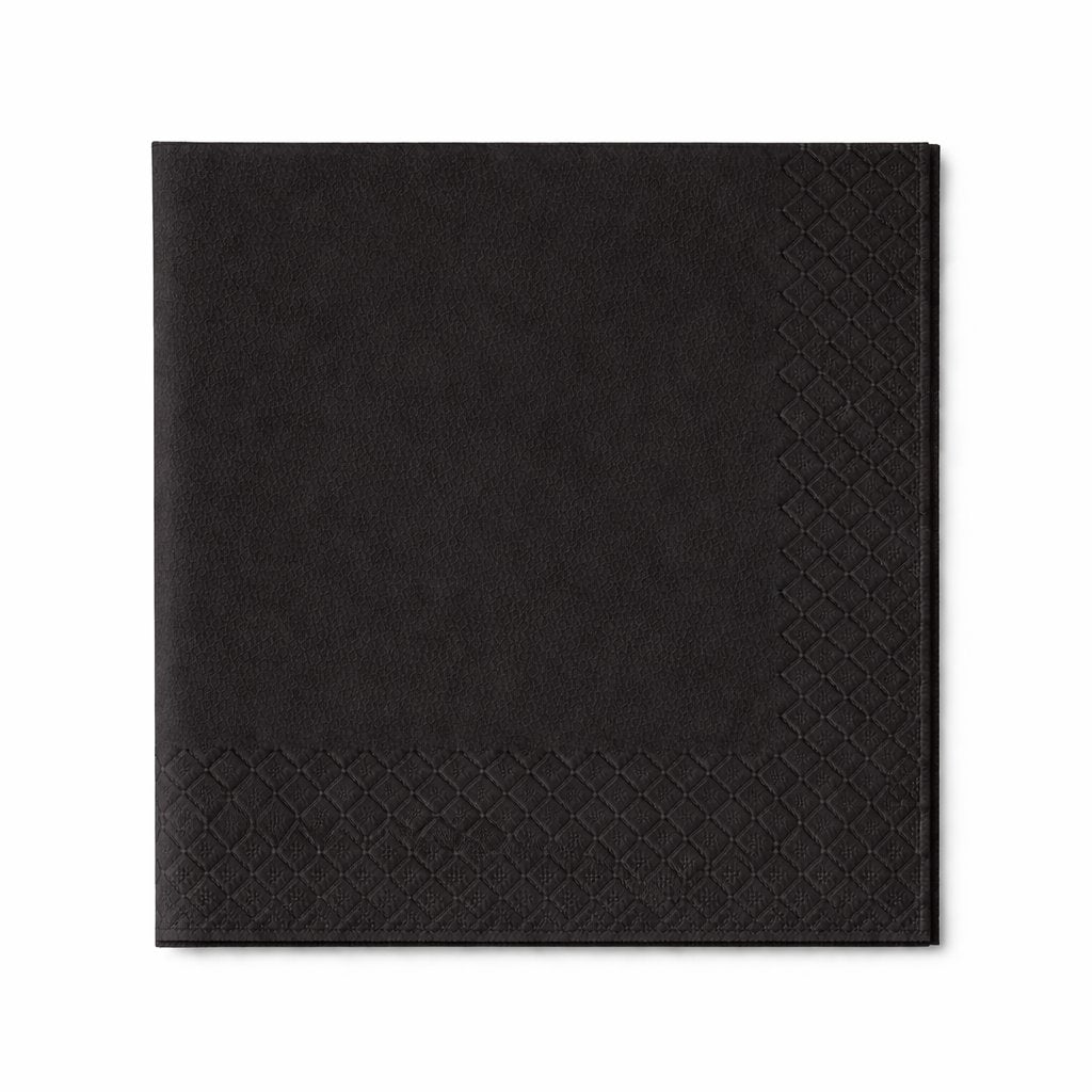 Servietten 24x24cm 2-lagig 1/4 Falz Schwarz - 2400 Stück