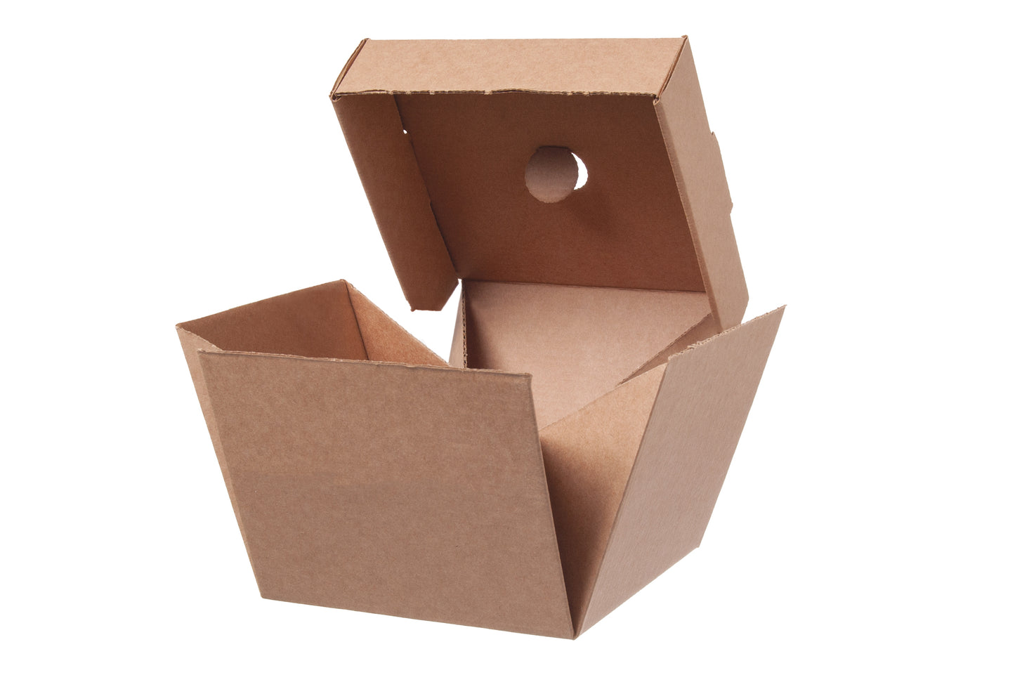 Faltbare Hamburger Burger Box Pappe 120x120x100mm - 100 Stück