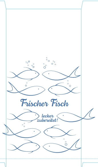 Faltenbeutel fettdicht Fisch 14+6x28cm - 1000 Stück
