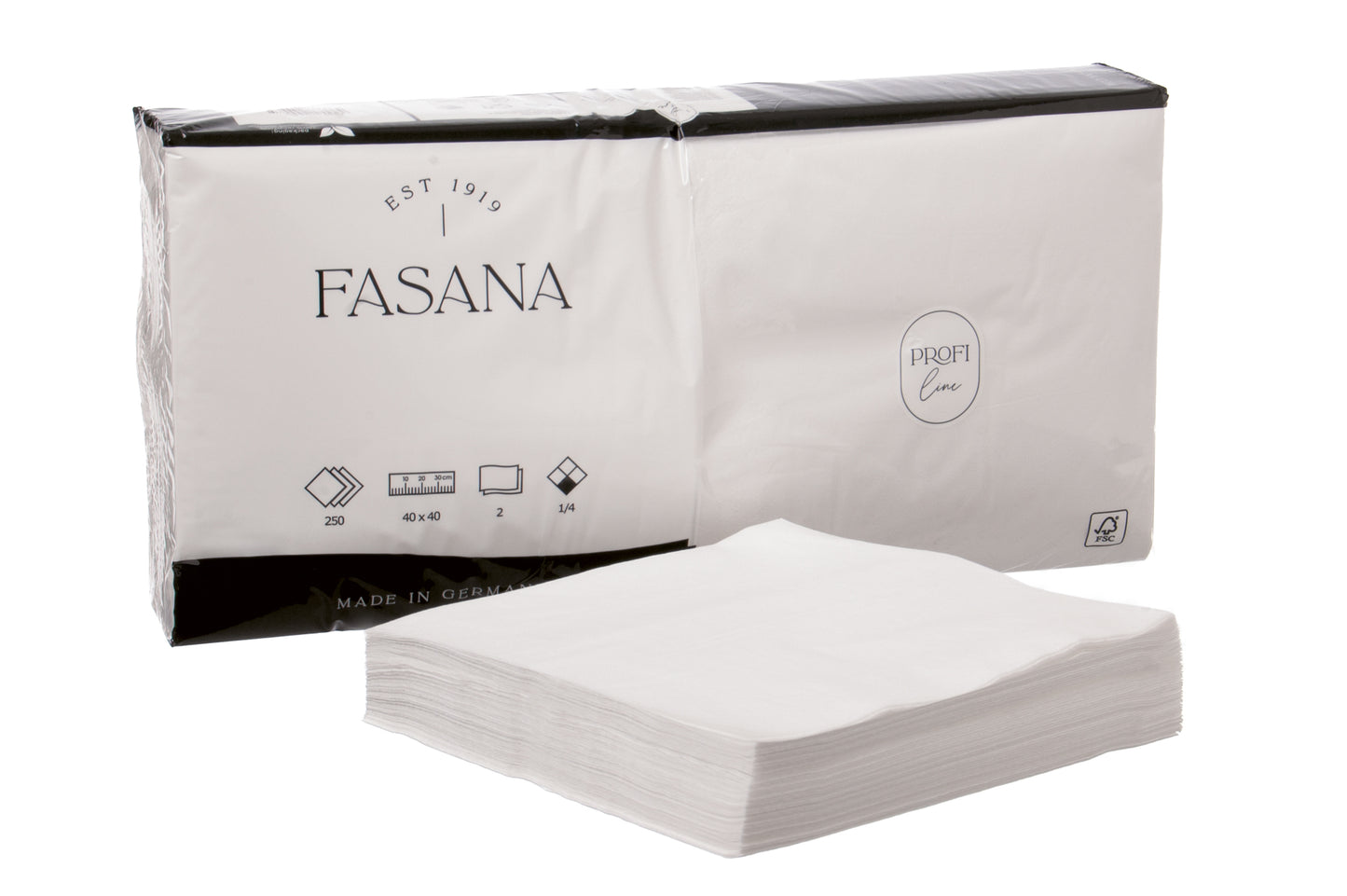 Servietten 40x40cm 2-lagig 1/4 Falz Weiss - 1500 Stück