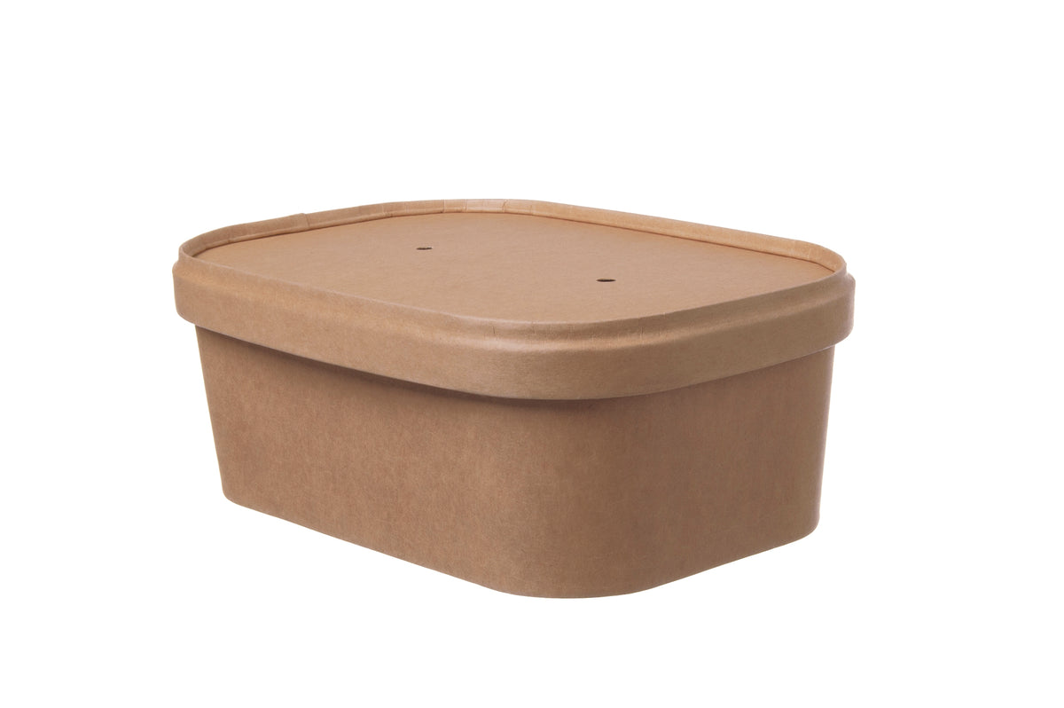 Salatschale rechteckig 750ml 171x118x57mm inkl. Papp-Deckel - 50 Stück