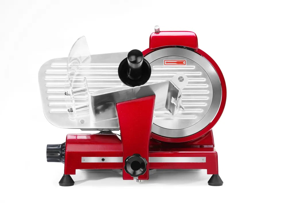 Aufschnittmaschine Profi Line 220 rote Sonderedition, HENDI, Profi Line, 230V/280W, 506x435x(H)347mm