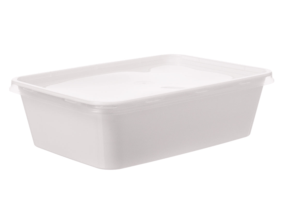 Menüschalen PP ungeteilt 650ml mit Deckel 175x119x52mm - 500 Stück