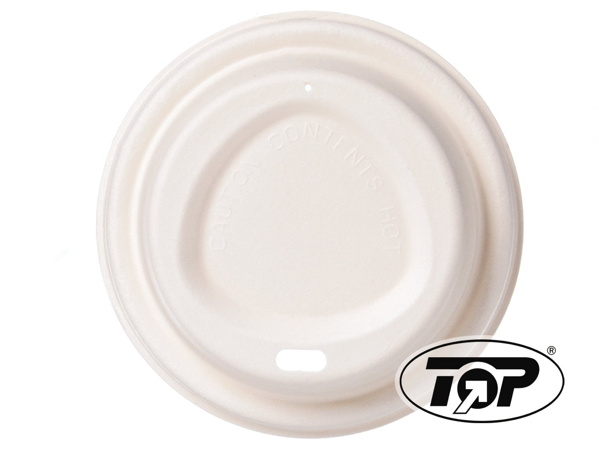 Kaffeebecher To Go Becher Deckel Bagasse weiß 80mm - 1000 Stück