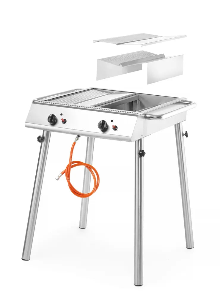 Gasgrill Xantos, HENDI, 9,5kW, 770x710x(H)870mm