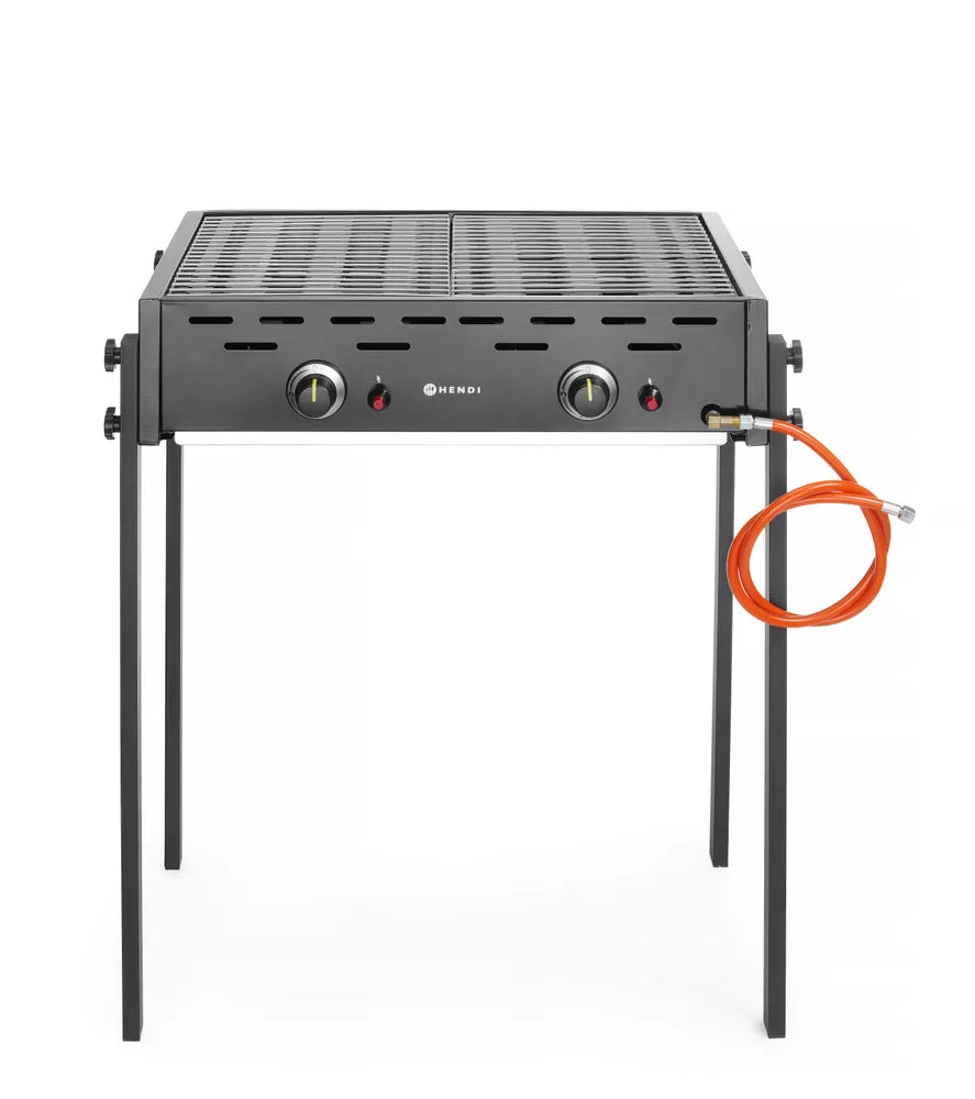Gasgrill Roast-Master Pro Schwarz, HENDI, Schwarz, 11,6kW, 790x560x(H)900mm